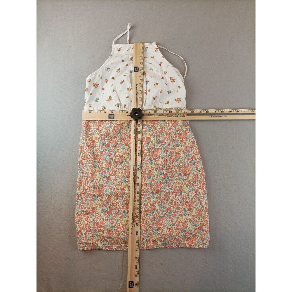 American Eagle White Orange Floral High Neck Mini Dress Size S - Picture 9 of 11